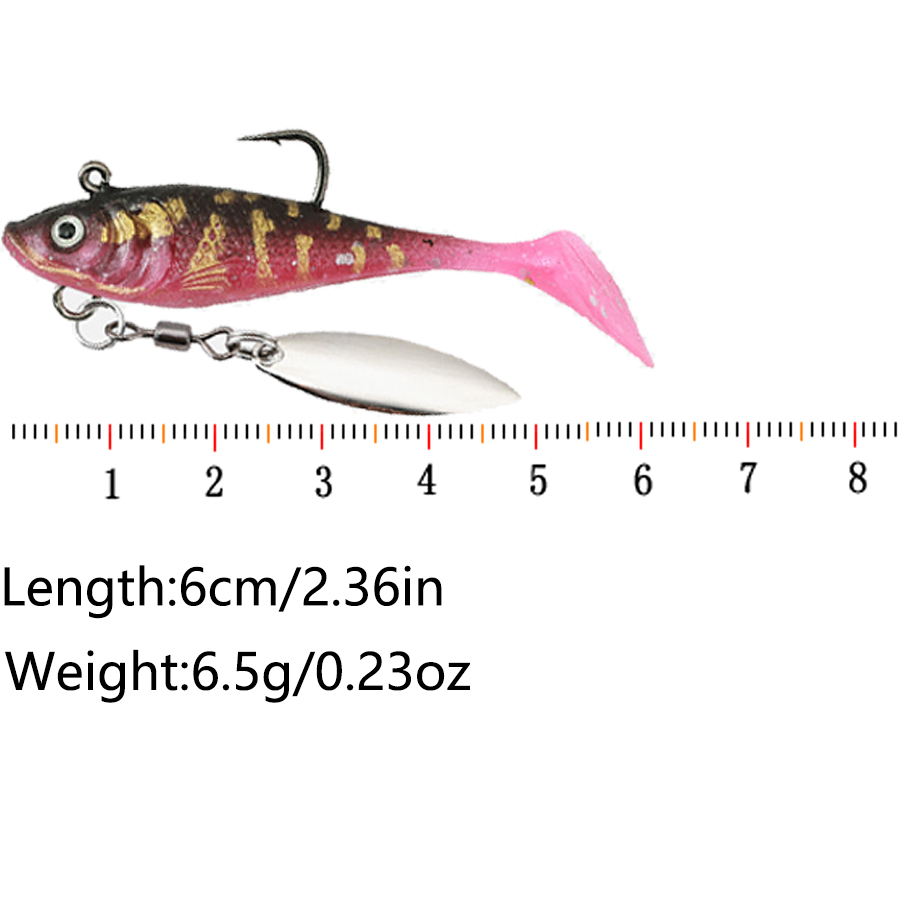 5PCS T-Tail Soft Bait Artifici - Fishing Lure Blade Bait 评论和价格