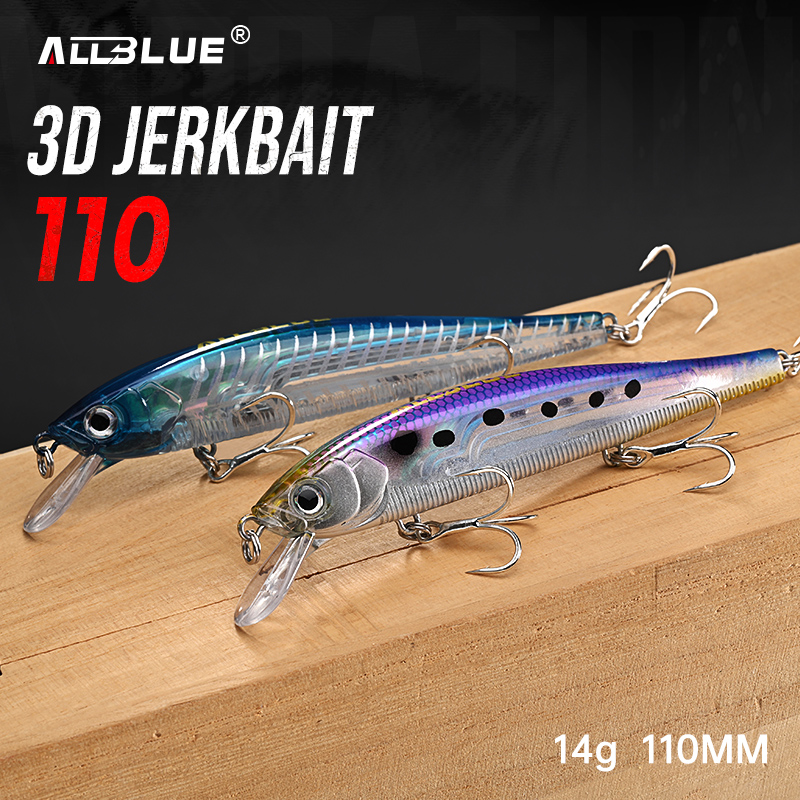 ALLBLUE 3D Jerkbait Wobbler Fi - Fishing Lure Jerkbait 评论和价格