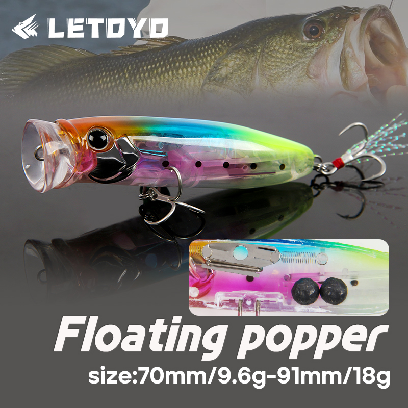 LETOYO 9.6g/18g Floating Poppe - Fishing Lure Popper 评论和价格