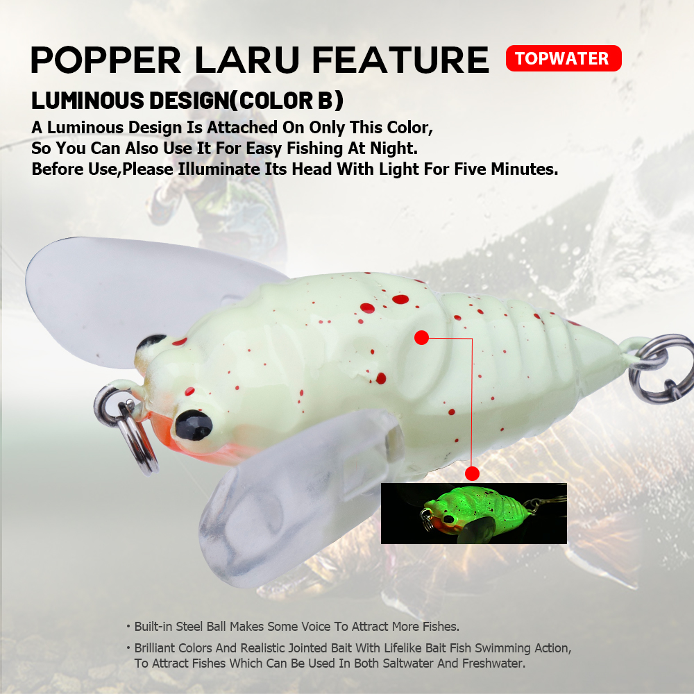 Agoie 6.5g 5cm Topwater Popper - Fishing Lure Popper 评论和价格