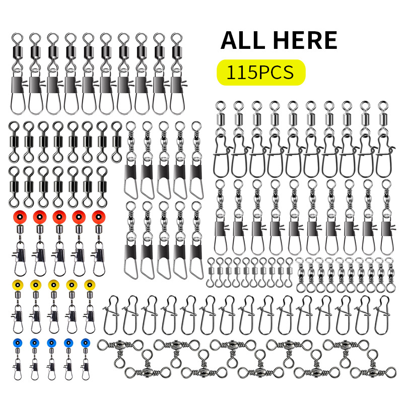 115pcs Fishing Swivel Connecto - Fishing Lure Kit 评论和价格