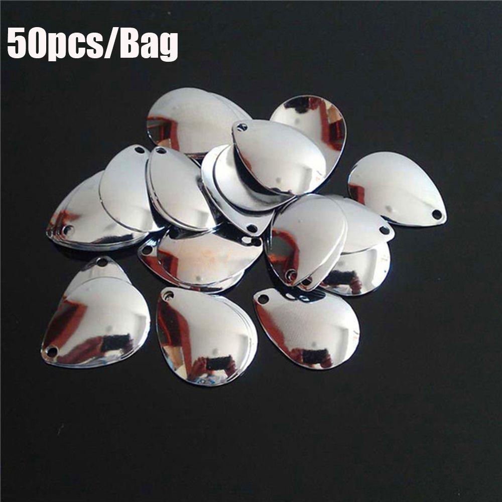 50PCS Silver Smooth Nickel Seq - Fishing Lure Spoon 评论和价格