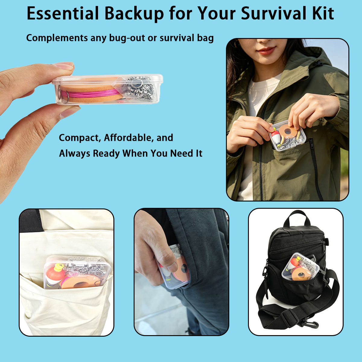 Portable Emergency Fishing Gea - Fishing Lure Kit 评论和价格