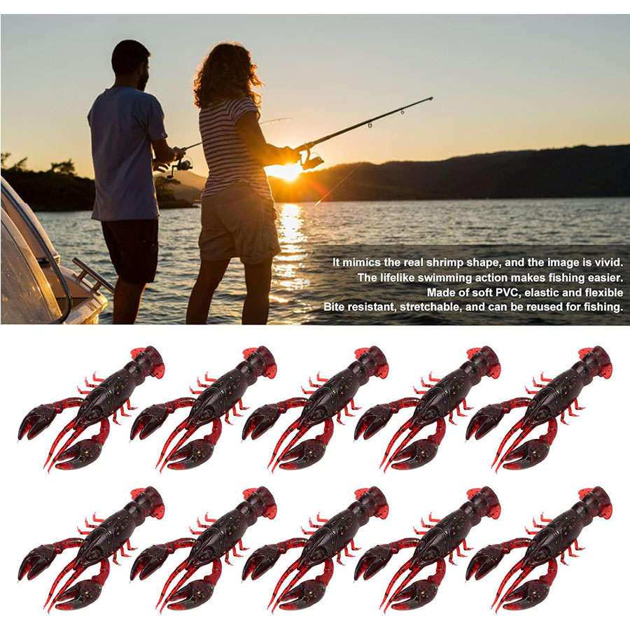 20pcs Crawfish Artificial Bait - Fishing Lure Soft Plastic 评论和价格