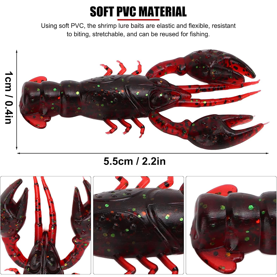 20pcs Crawfish Artificial Bait - Fishing Lure Soft Plastic 评论和价格