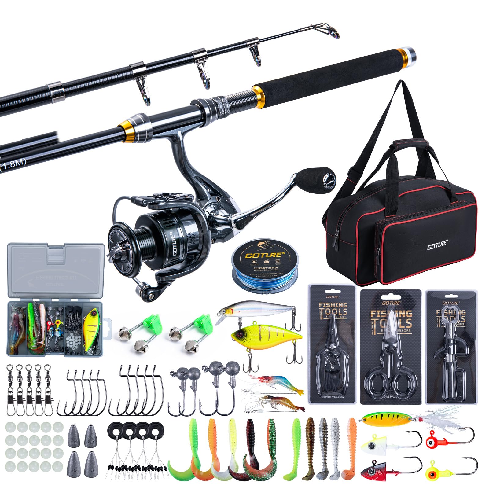 Goture Fishing Telescopic Rod  - Fishing Lure Spinner 评论和价格